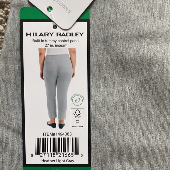 HILARY RADLEY GRAY MID RISE BUILT-IN TUMMY CONTROL PANEL SLIM LEG PANT 🌟NWT🌟 - Picture 9 of 15